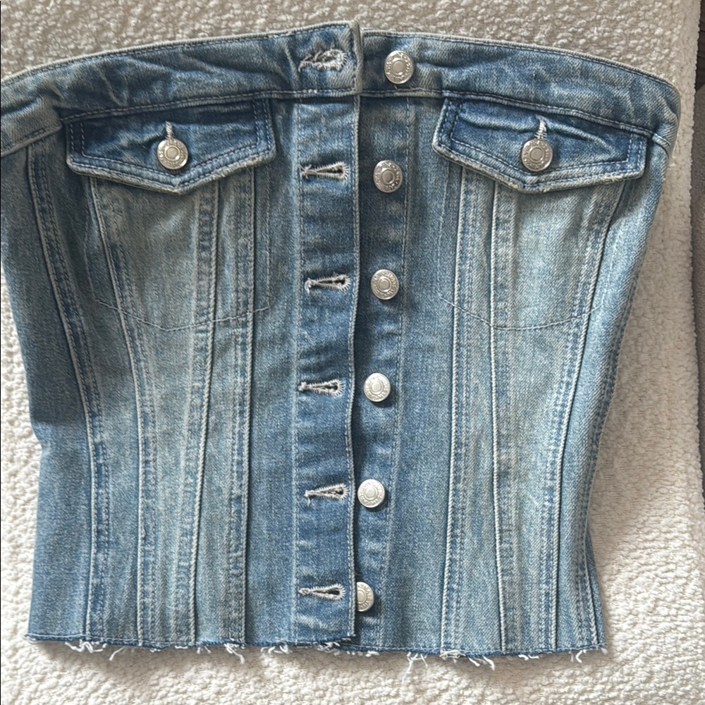 Zara Blue Denim Button Down Shirt